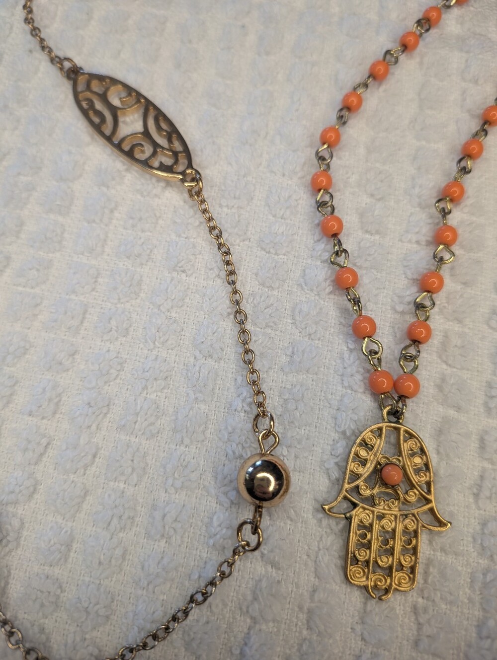 Gold Tone Beaded Necklace Duo - Picture 3 of 9